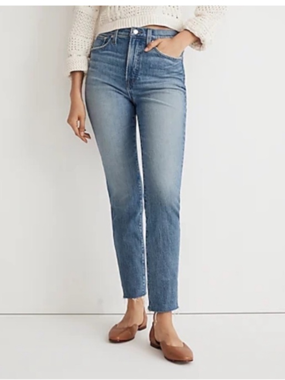 Madewell The Perfect Vintage Jeans High Rise Straight Leg Light Denim 33